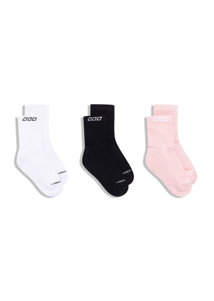 3PK LJ Quarter Crew Socks – Lorna Jane
