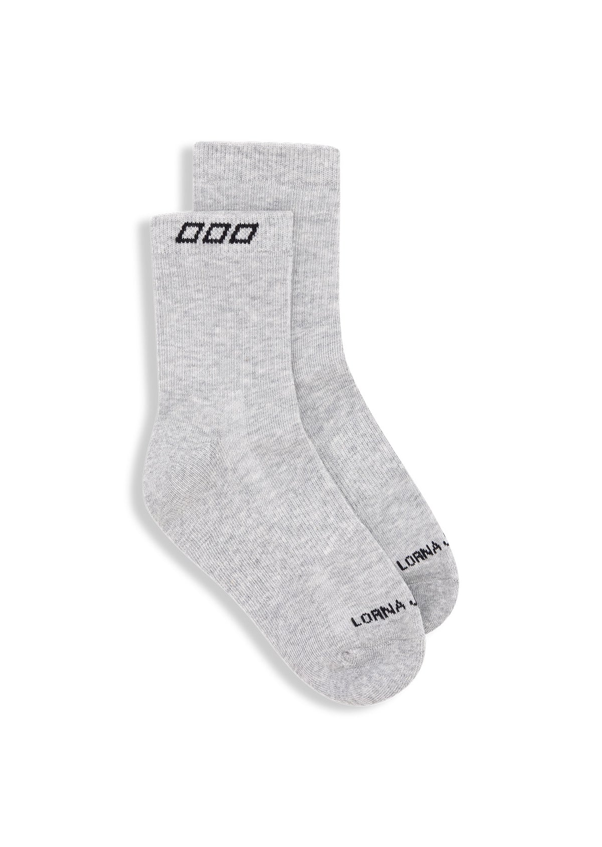 Lorna Jane LJ Quarter Crew Socks - Grey Marl & Black