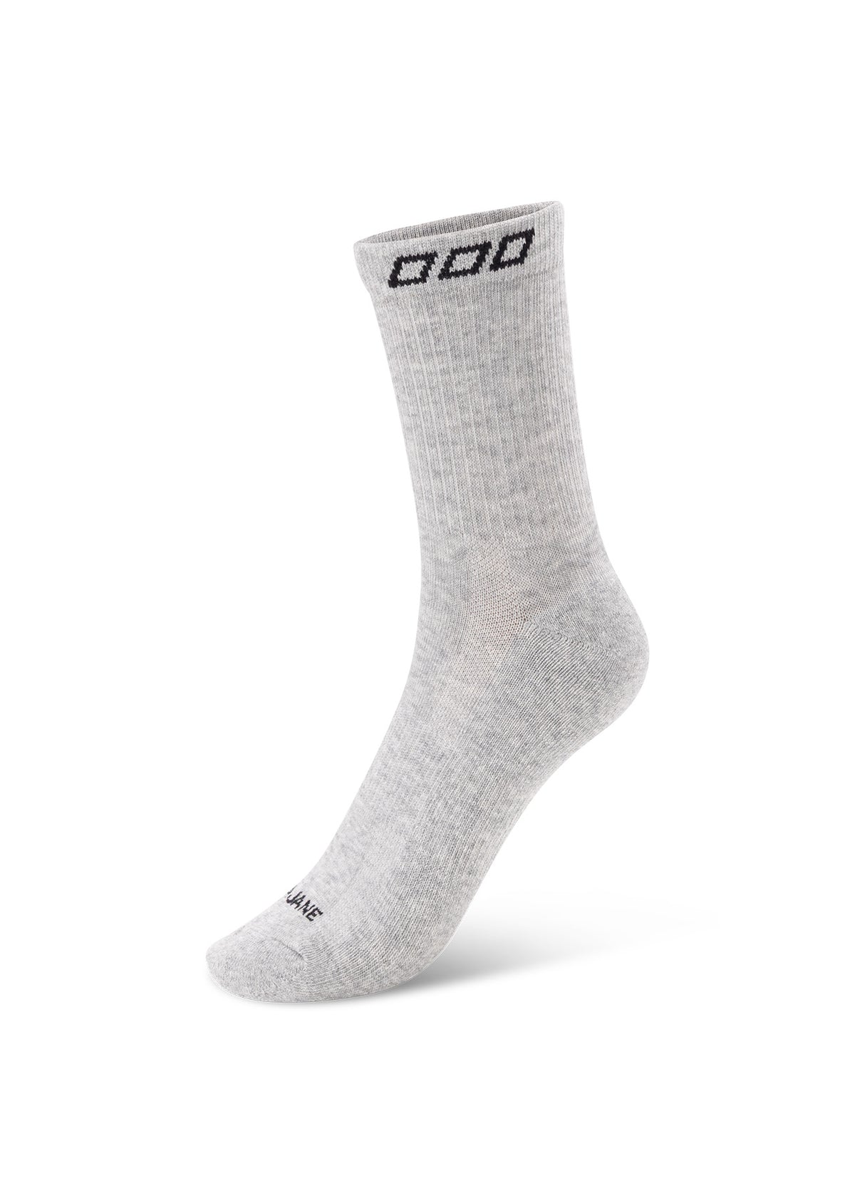 Lorna Jane LJ Quarter Crew Socks - Grey Marl & Black