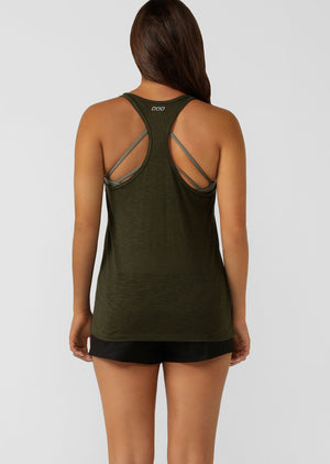 Lorna Jane Slouchy Gym Tank - Luxury Green