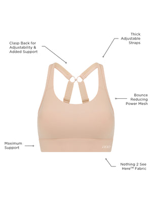 Lorna Jane Amy Maximum Support Sports Bra - Almond