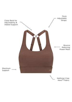 Lorna Jane Amy Maximum Support Sports Bra - Chocolate