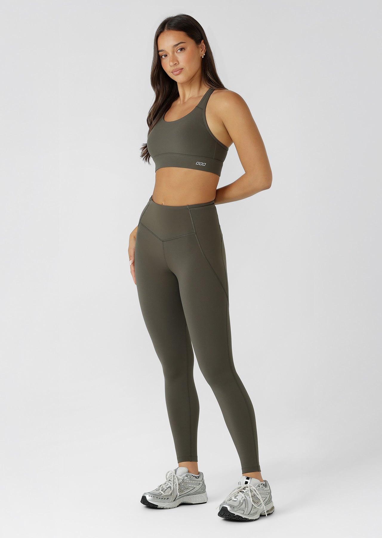 Lorna Jane Amy Maximum Support Sports Bra - Dark Khaki Haze