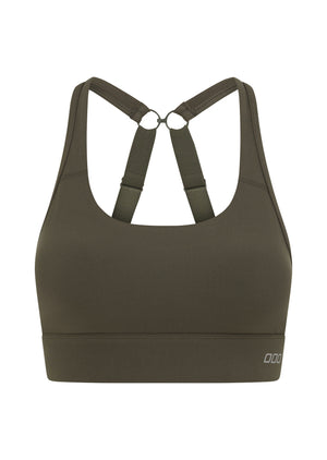 Lorna Jane Amy Maximum Support Sports Bra - Dark Khaki Haze