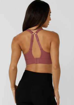 Lorna Jane Amy Maximum Support Sports Bra - Dark Rose Blush