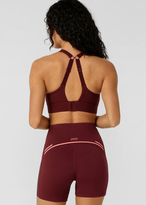 Lorna Jane Amy Maximum Support Sports Bra - Dark Ruby