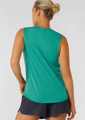 Lorna Jane Lotus Muscle Tank - Jewel Jade Green