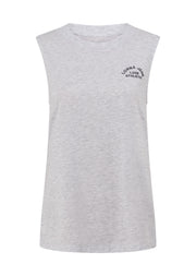 Lorna Jane Lotus Muscle Tank - Light Grey Marl