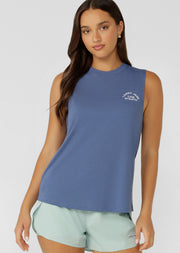 Lorna Jane Lotus Muscle Tank - Misty Blue