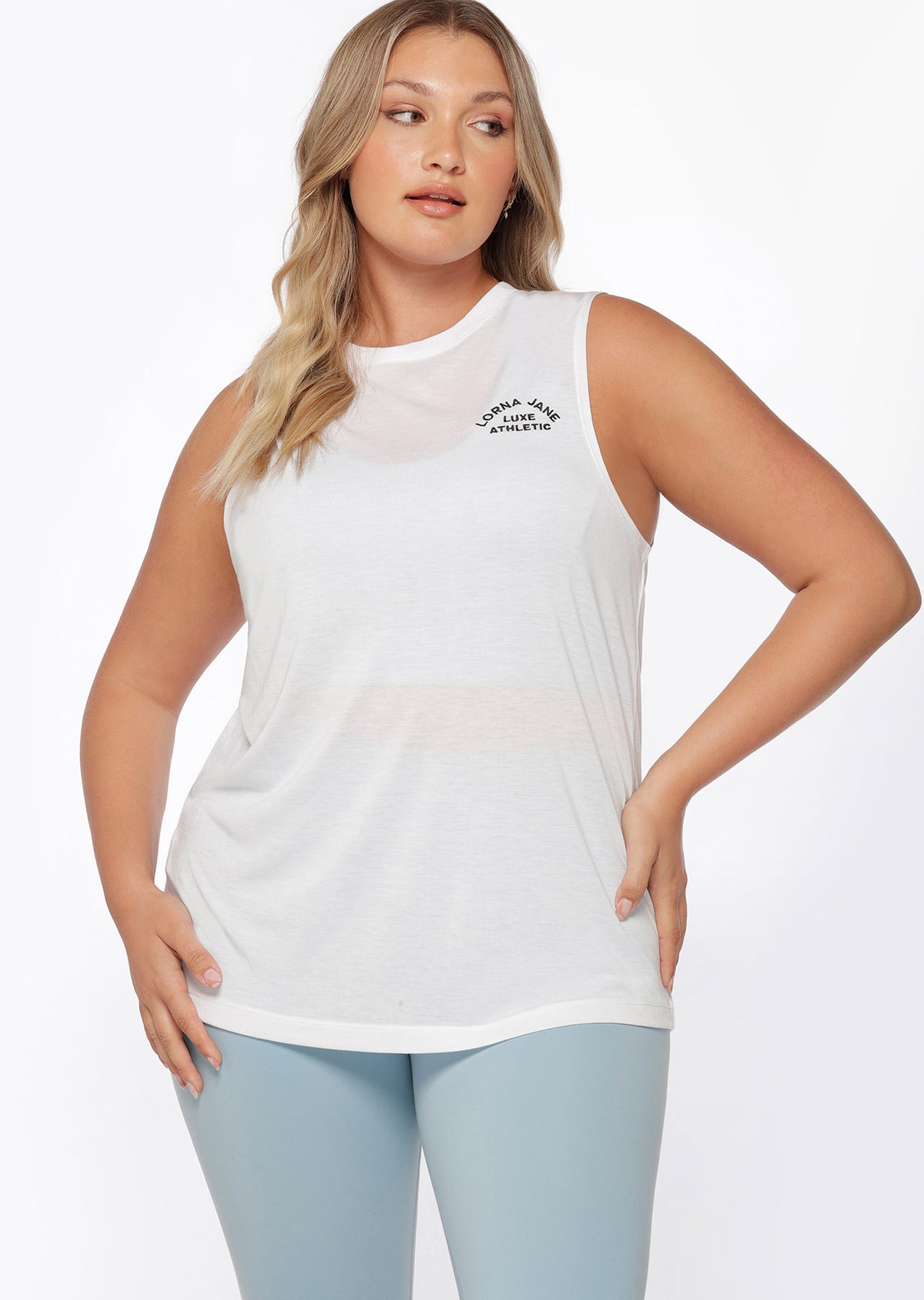 Lorna Jane Lotus Muscle Tank - White