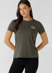 Lorna Jane Lotus T-Shirt - Dark Khaki Haze