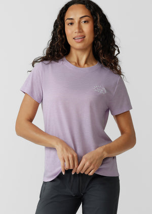 Lorna Jane Lotus T-Shirt - Dusty Lilac Marl