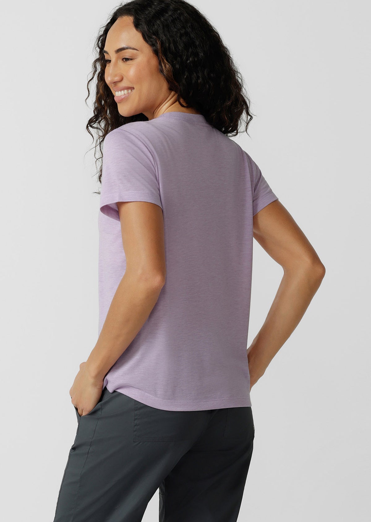 Lorna Jane Lotus T-Shirt - Dusty Lilac Marl
