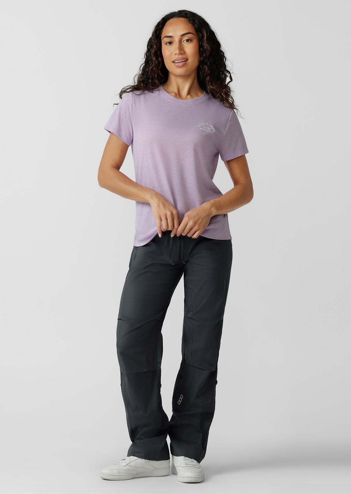 Lorna Jane Lotus T-Shirt - Dusty Lilac Marl