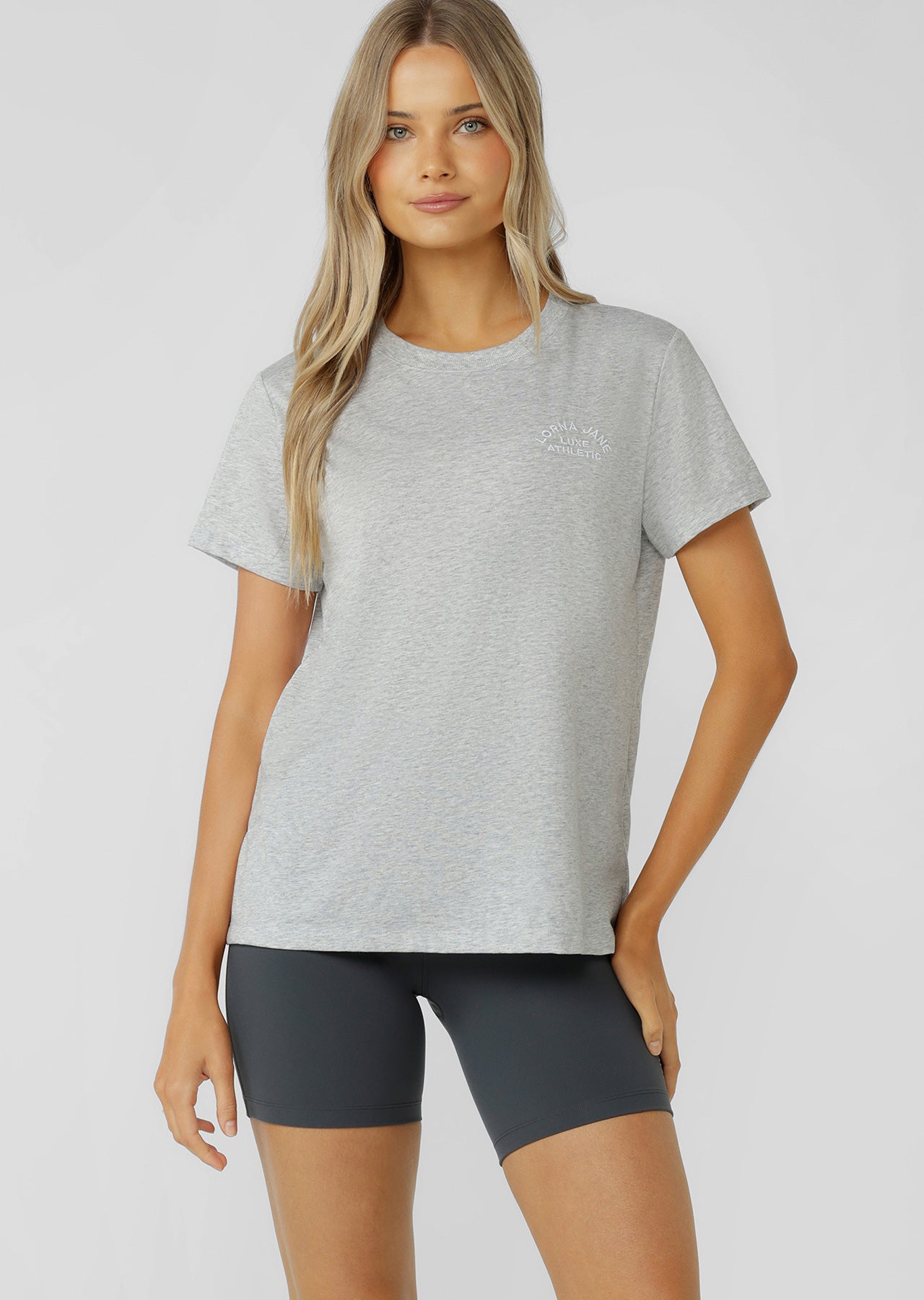Lorna Jane Lotus T-Shirt - Grey Marl