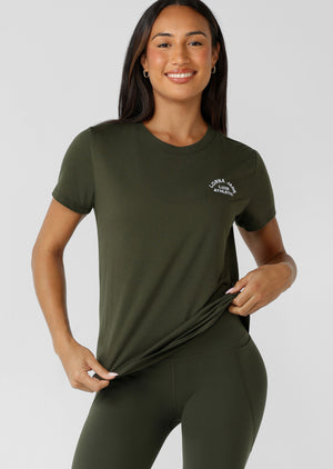 Lorna Jane Lotus T-Shirt - Luxury Green