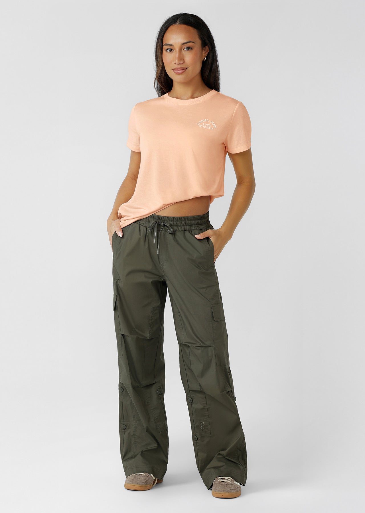 Lorna Jane Lotus T-Shirt - Pale Peach