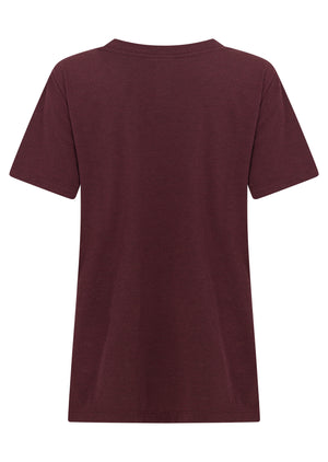 Lorna Jane Lotus T-Shirt - Plum Red Marl
