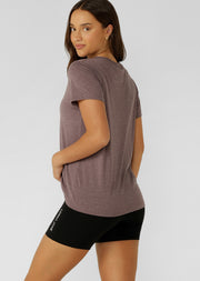 Lorna Jane Lotus T-Shirt - Stone Marl