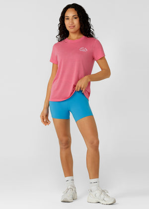 Lorna Jane Lotus T-Shirt - Vivid Pink Marl