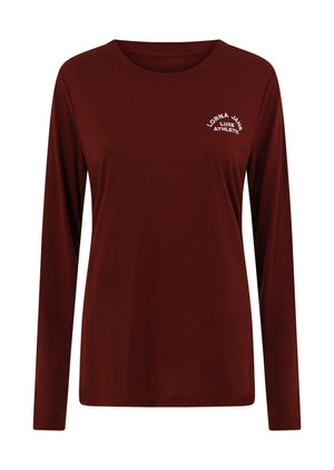 Lorna Jane Lotus Long Sleeve Top - Dark Ruby