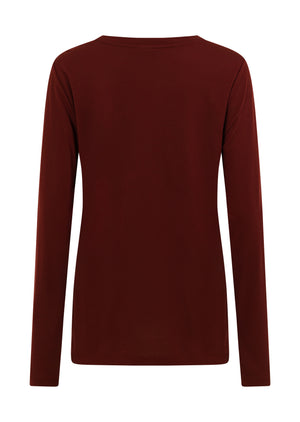 Lorna Jane Lotus Long Sleeve Top - Dark Ruby