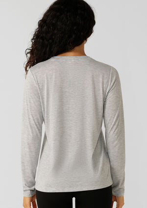Lorna Jane Lotus Long Sleeve Top - Grey Marl