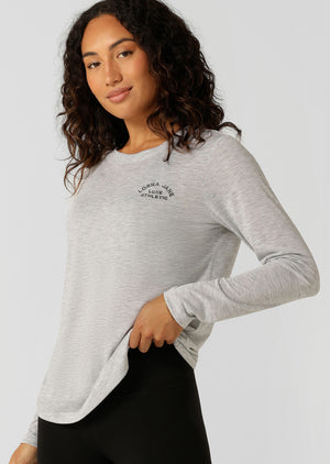 Lorna Jane Lotus Long Sleeve Top - Grey Marl