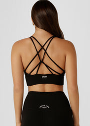 Lorna Jane Lotus Longline Sports Bra - Recycled Black