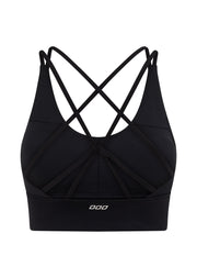 Lorna Jane Lotus Longline Sports Bra - Recycled Black
