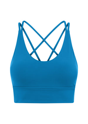 Lorna Jane Lotus Longline Sports Bra - Cornflower
