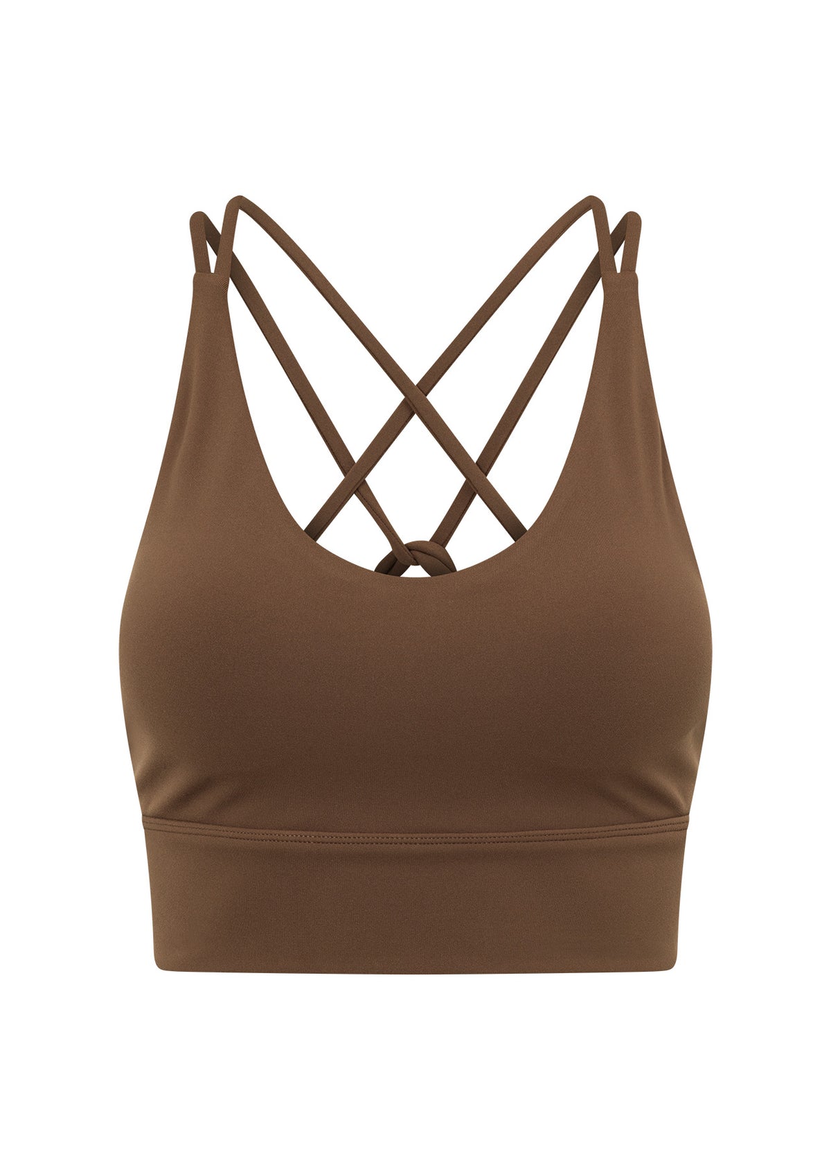 Lorna Jane Lotus Longline Sports Bra - Chocolate