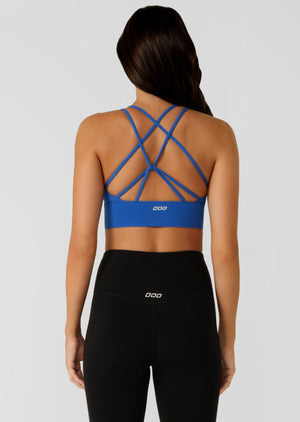 Lorna Jane Lotus Longline Sports Bra - Cobalt Blue