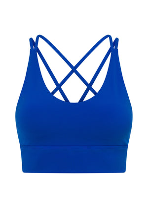 Lorna Jane Lotus Longline Sports Bra - Cobalt Blue