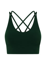 Lorna Jane Lotus Longline Sports Bra - Dark Green