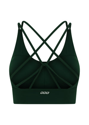 Lorna Jane Lotus Longline Sports Bra - Dark Green