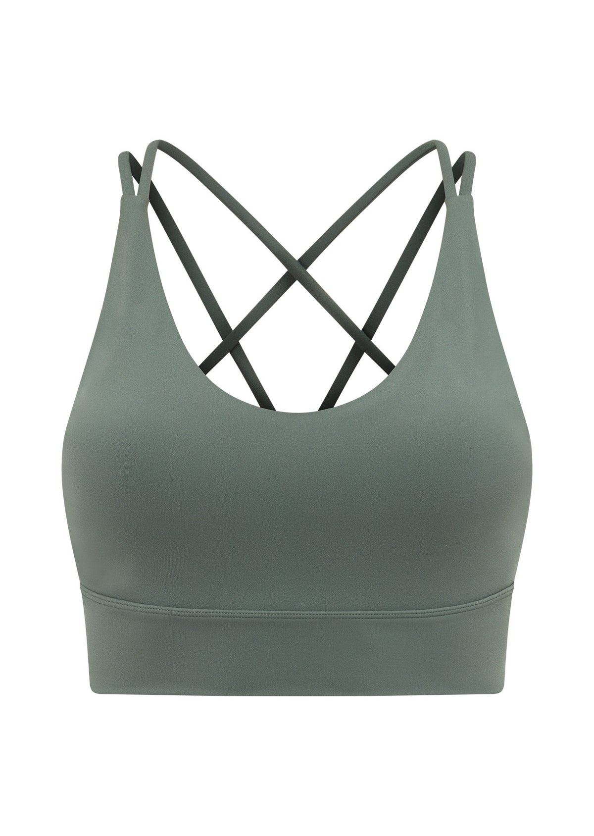Lorna Jane Lotus Longline Sports Bra - Dark Matcha
