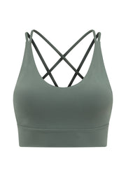 Lorna Jane Lotus Longline Sports Bra - Dark Matcha