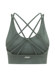 Lorna Jane Lotus Longline Sports Bra - Dark Matcha