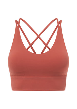 Lorna Jane Lotus Longline Sports Bra - Earth