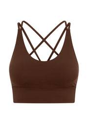 Lorna Jane Lotus Longline Sports Bra - Espresso