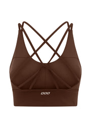 Lorna Jane Lotus Longline Sports Bra - Espresso