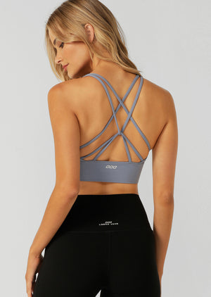 Lorna Jane Lotus Longline Sports Bra - Gravity Grey