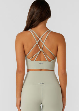 Lorna Jane Lotus Longline Sports Bra - Iced Matcha
