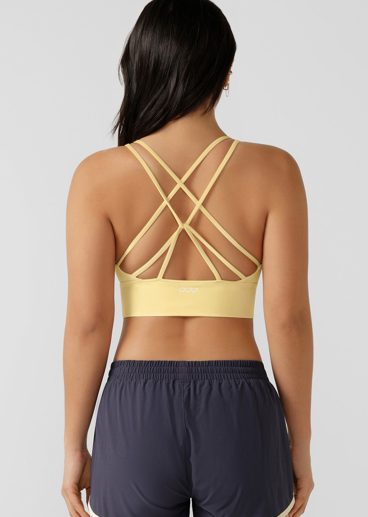 Lorna Jane Lotus Longline Sports Bra - Lemon Cream