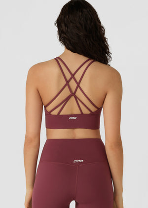 Lorna Jane Lotus Longline Sports Bra - Mulberry