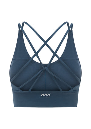 Lorna Jane Lotus Longline Sports Bra - Pale Indigo