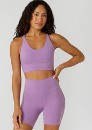 Lorna Jane Lotus Longline Sports Bra - Paisley Purple