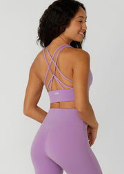 Lorna Jane Lotus Longline Sports Bra - Paisley Purple