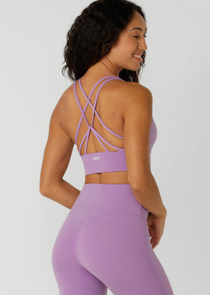 Lorna Jane Lotus Longline Sports Bra - Paisley Purple
